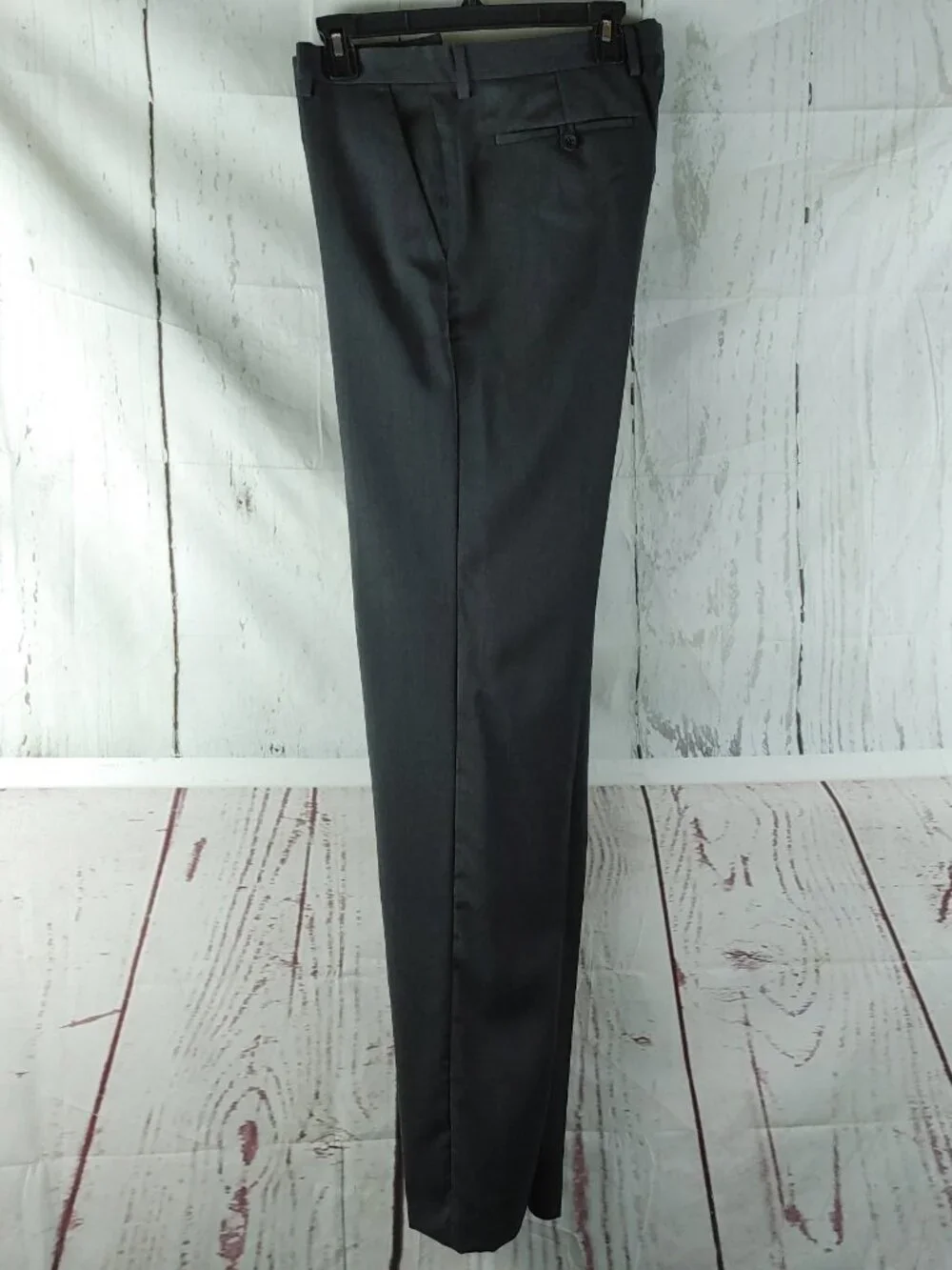 Banana Republic Modern 42S Wool 3 Button Charcoal Gray 2pc Suit 34x36 Flat Front